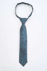 Junior Teal Paisley Tie
